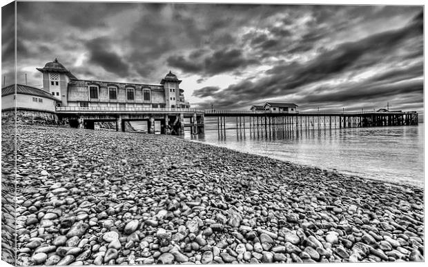 Penarth Pier 2 Mono Canvas Print by Steve Purnell