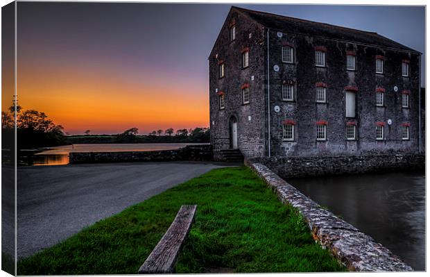 Carew Tidal Mill At Sunset Canvas Print by Steve Purnell