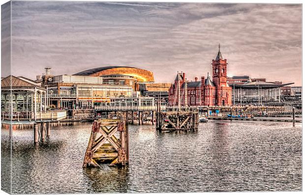 Over Cardiff Bay Canvas Print by Steve Purnell