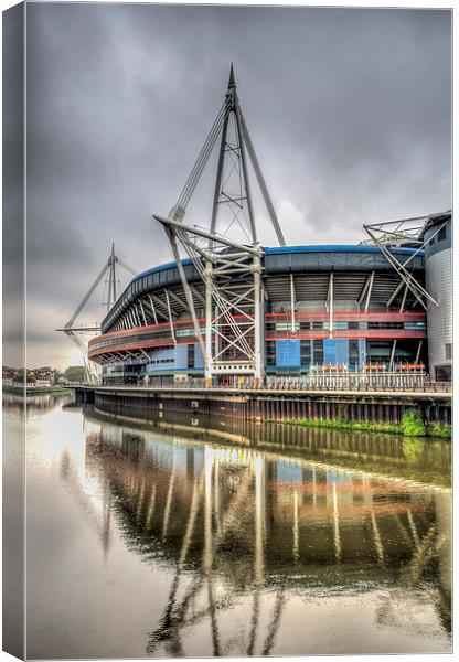 The Millennium Stadium Reflections Canvas Print by Steve Purnell