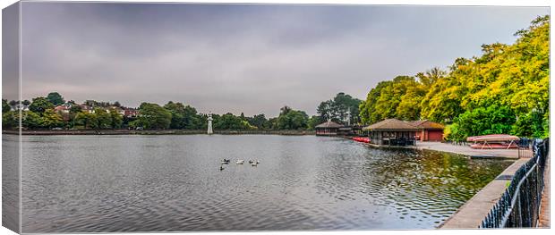 Roath Park Panorama 1 Canvas Print by Steve Purnell