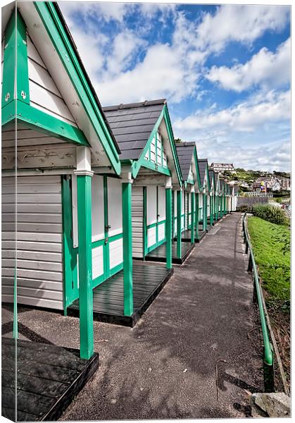 Beach Huts Langland Bay Swansea 2 Canvas Print by Steve Purnell