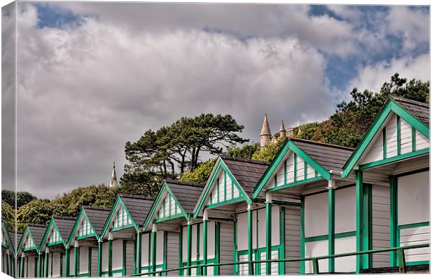 Beach Huts Langland Bay Swansea 3 Canvas Print by Steve Purnell