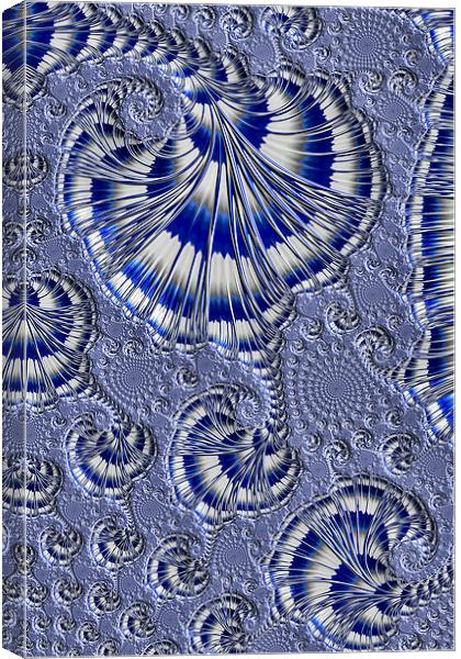 Blue And Silver 1 Canvas Print by Steve Purnell