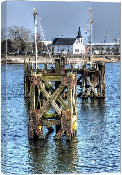 Norwegian Church Across The Bay 2 Canvas Print by Steve Purnell