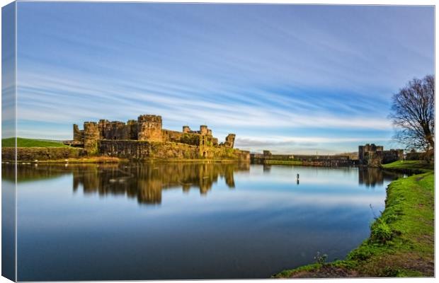 Caerphilly Castle Long Exposure 2 Canvas Print by Steve Purnell