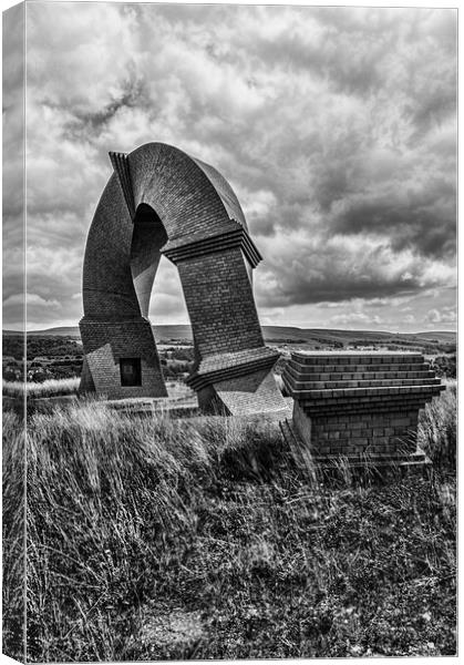 The Twisted Chimney Mono 2 Canvas Print by Steve Purnell