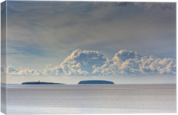 Flat Holm And Steep Holm Canvas Print by Steve Purnell