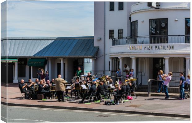 Brass Band At The Pier Canvas Print by Steve Purnell