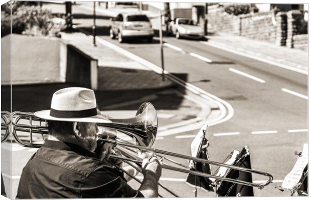 The Trombone Player Canvas Print by Steve Purnell