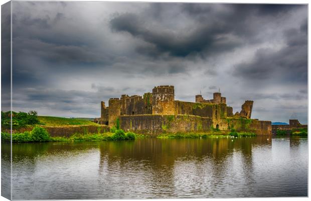 Caerphilly Castle South East View 1 Canvas Print by Steve Purnell