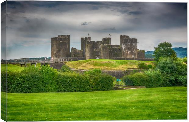 Caerphilly Castle East View 2 Canvas Print by Steve Purnell