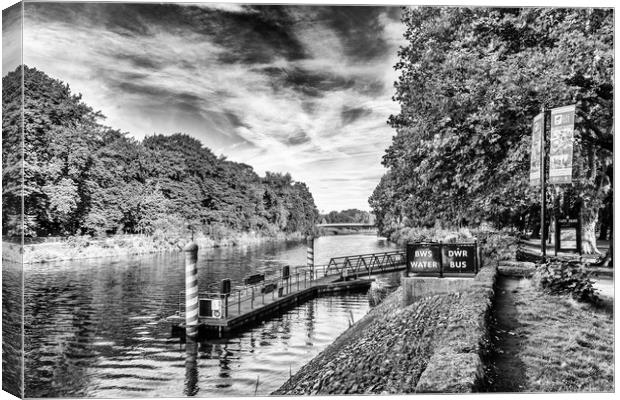 Castle Water Bus Stop 2 Mono Canvas Print by Steve Purnell