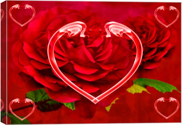 Hearts And Roses Canvas Print by Steve Purnell