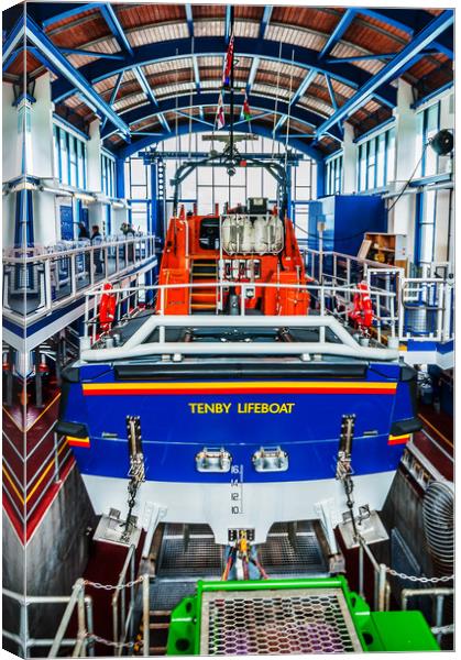 Tenby Lifeboat 1 Canvas Print by Steve Purnell