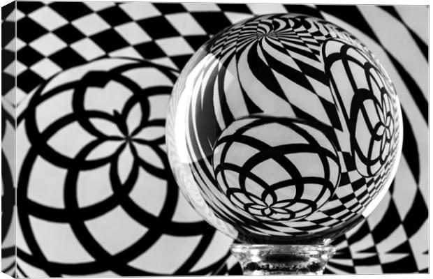 Crystal Ball Op Art 3 Canvas Print by Steve Purnell