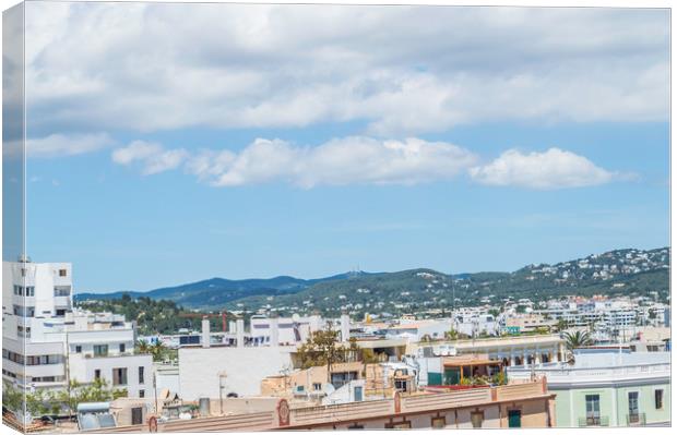 Rooftops Of Ibiza 1 Canvas Print by Steve Purnell