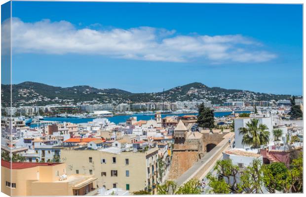 Rooftops Of Ibiza 3 Canvas Print by Steve Purnell