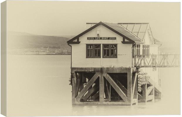 Old Mumbles Lifeboat Station Antique Canvas Print by Steve Purnell