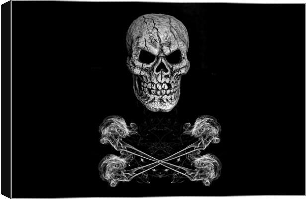 Skull And Crossbones Canvas Print by Steve Purnell
