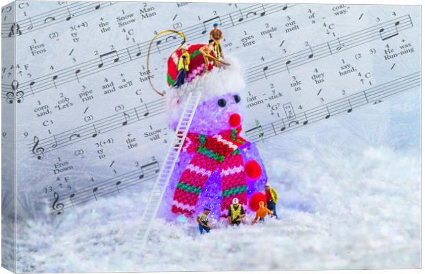 Frosty The Snowman Purple Canvas Print by Steve Purnell