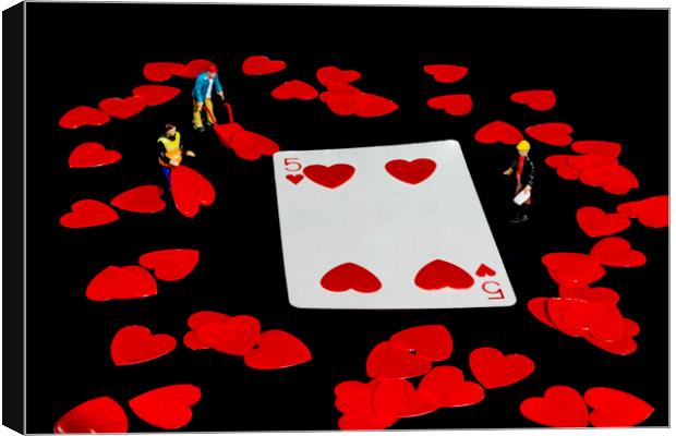 Five Of Hearts Canvas Print by Steve Purnell