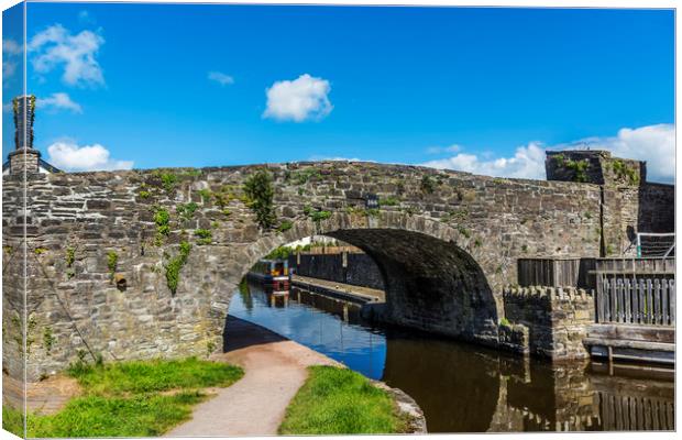 Bridge 166 Brecon Canal Basin Canvas Print by Steve Purnell