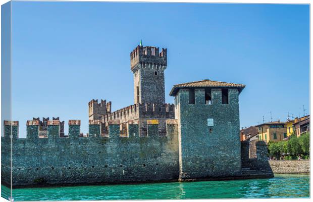 Sirmione Castle 1 Canvas Print by Steve Purnell