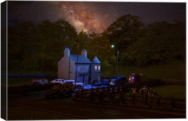 Smallville Hall And The Milky Way Canvas Print by Steve Purnell