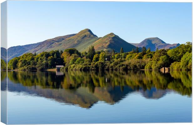 Catbells over Derwentwater Canvas Print by Roger Green