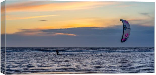 Kitesurfing Canvas Print by Roger Green