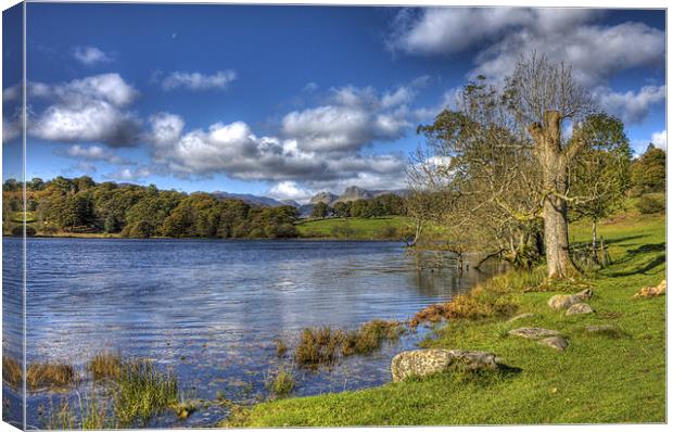 Loughrigg Tarn Canvas Print by Roger Green