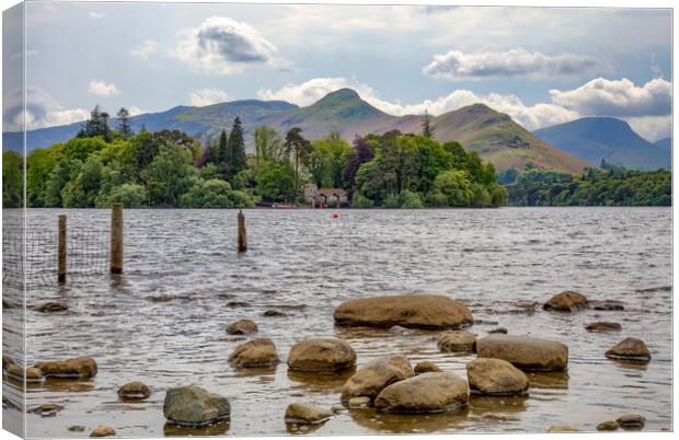 Looking Over Derwentwater to Catbells Canvas Print by Roger Green