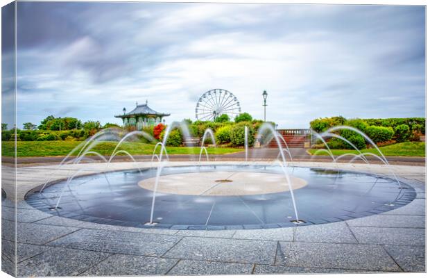Southport's King’s Gardens Fountain Canvas Print by Roger Green