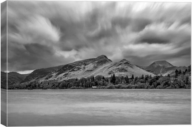 View Across Derwentwater To Catbells Canvas Print by Roger Green
