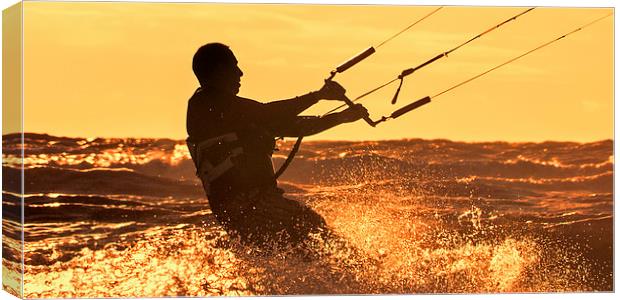 Kitesurfing Canvas Print by Roger Green