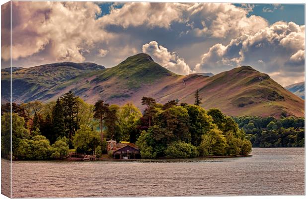 Across The Lake To Catbells Canvas Print by Roger Green