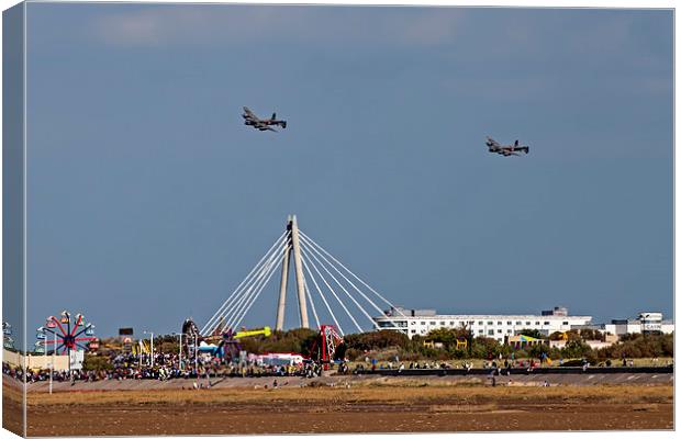 Lancasters Over Southport Canvas Print by Roger Green