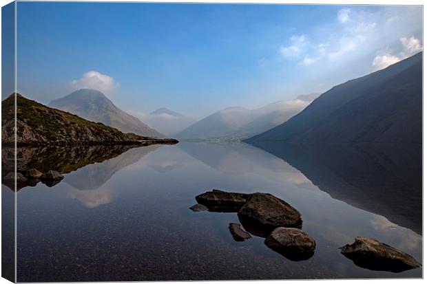 Misty Wast Water Canvas Print by Roger Green