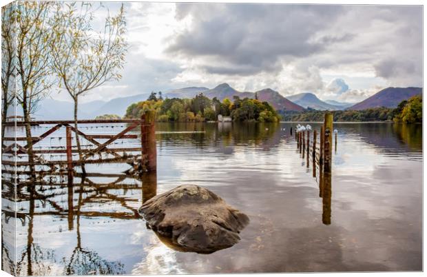 Through The Gate at Derwentwater Canvas Print by Roger Green