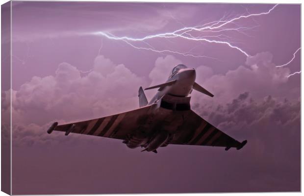 Eurofighter in a Storm Canvas Print by Roger Green