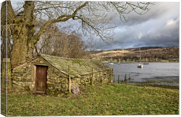 Coniston Boathouse Canvas Print by Roger Green