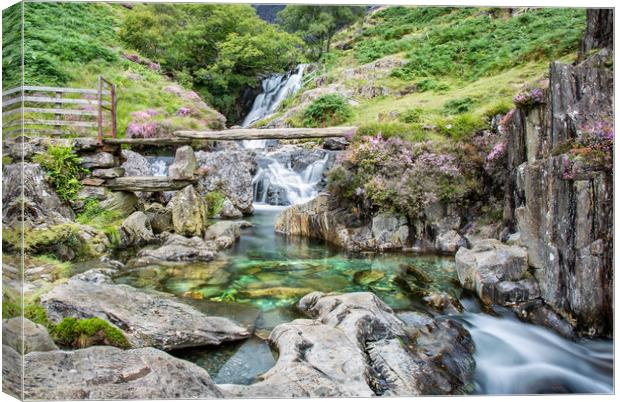 Snowdonia Waterfall Canvas Print by Roger Green