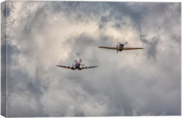 Spitfire and Hurricane Canvas Print by Roger Green