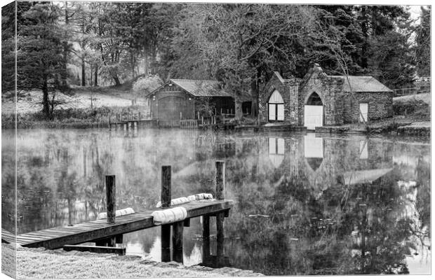 River Leven Boathouse Canvas Print by Roger Green