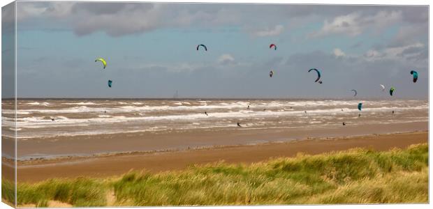 Kitesurfing Canvas Print by Roger Green