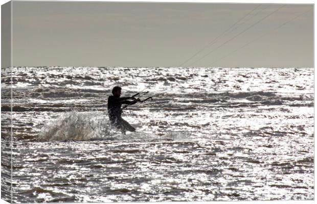 Kitesurfing Canvas Print by Roger Green