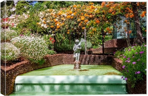 Fountain in the Presidential Palace Garden Canvas Print by Roger Green
