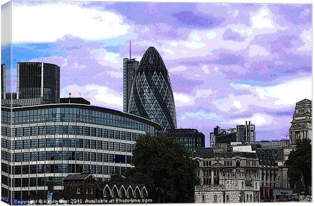 London Cityscape with Gherkin Canvas Print by Kevin Carr