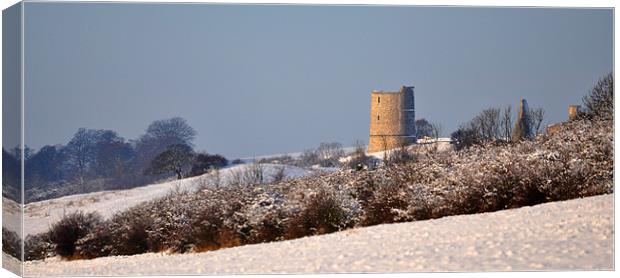 Hadleigh castle in the Snow Canvas Print by Robin Lodge
